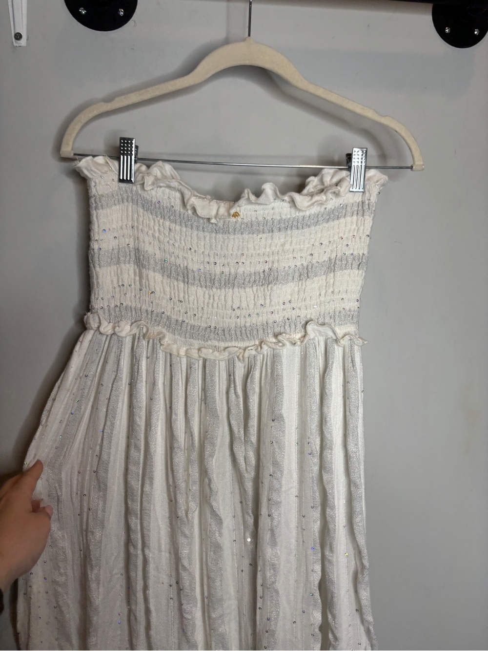PQ Swim Charlotte Glitter Cover Up Maxi Dress XS/S White - Picture 11 of 11